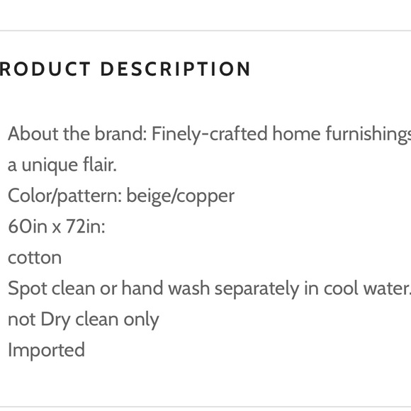 Safavieh Becks fringe Throw in Copper and Beige 60”x72” - Picture 3 of 3